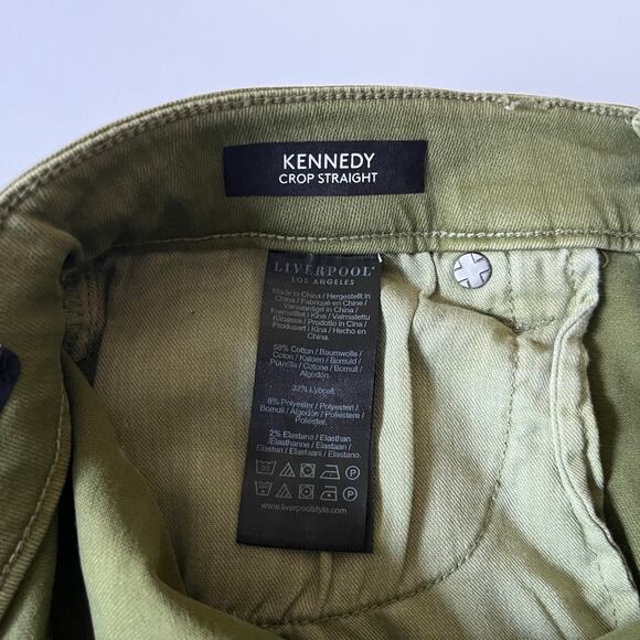 Liverpool Kennedy Crop Straight Jeans Women's 6/28 in Eucalyptus Green $109 NWT - Picture 7 of 14
